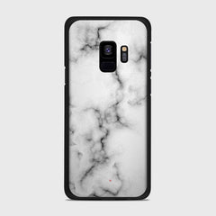 WHITE MARBLE Samsung Galaxy S9 case - thin fit matte black (D152)