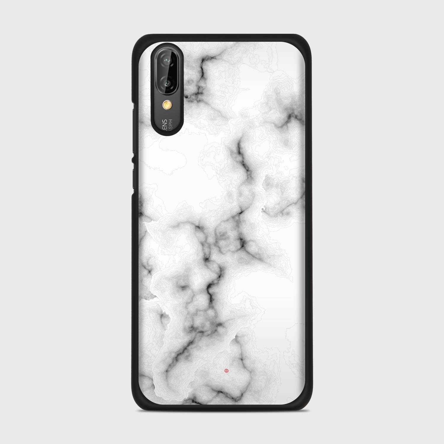 WHITE MARBLE Huawei P20 case - thin fit matte black (D152)