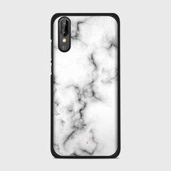 WHITE MARBLE Huawei P20 case - thin fit matte black (D152)