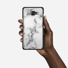 WHITE MARBLE Samsung Galaxy A5 (2016) case - thin fit matte black (D152)
