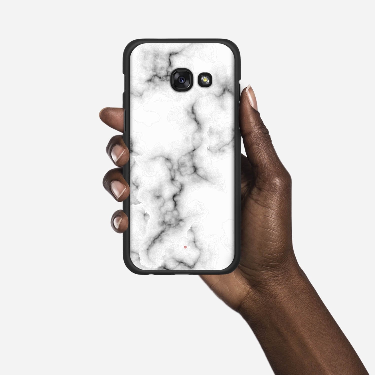 WHITE MARBLE Samsung Galaxy A3 (2017) case - thin fit matte black (D152)