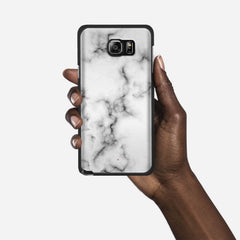 WHITE MARBLE Samsung Galaxy Note 5 case - thin fit matte black (D152)