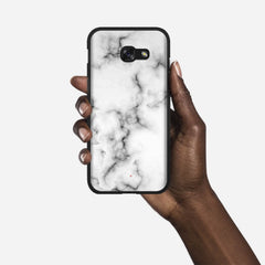 WHITE MARBLE Samsung Galaxy A5 (2017) case - thin fit matte black (D152)