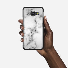 WHITE MARBLE Samsung Galaxy A3 (2016) case - thin fit matte black (D152)