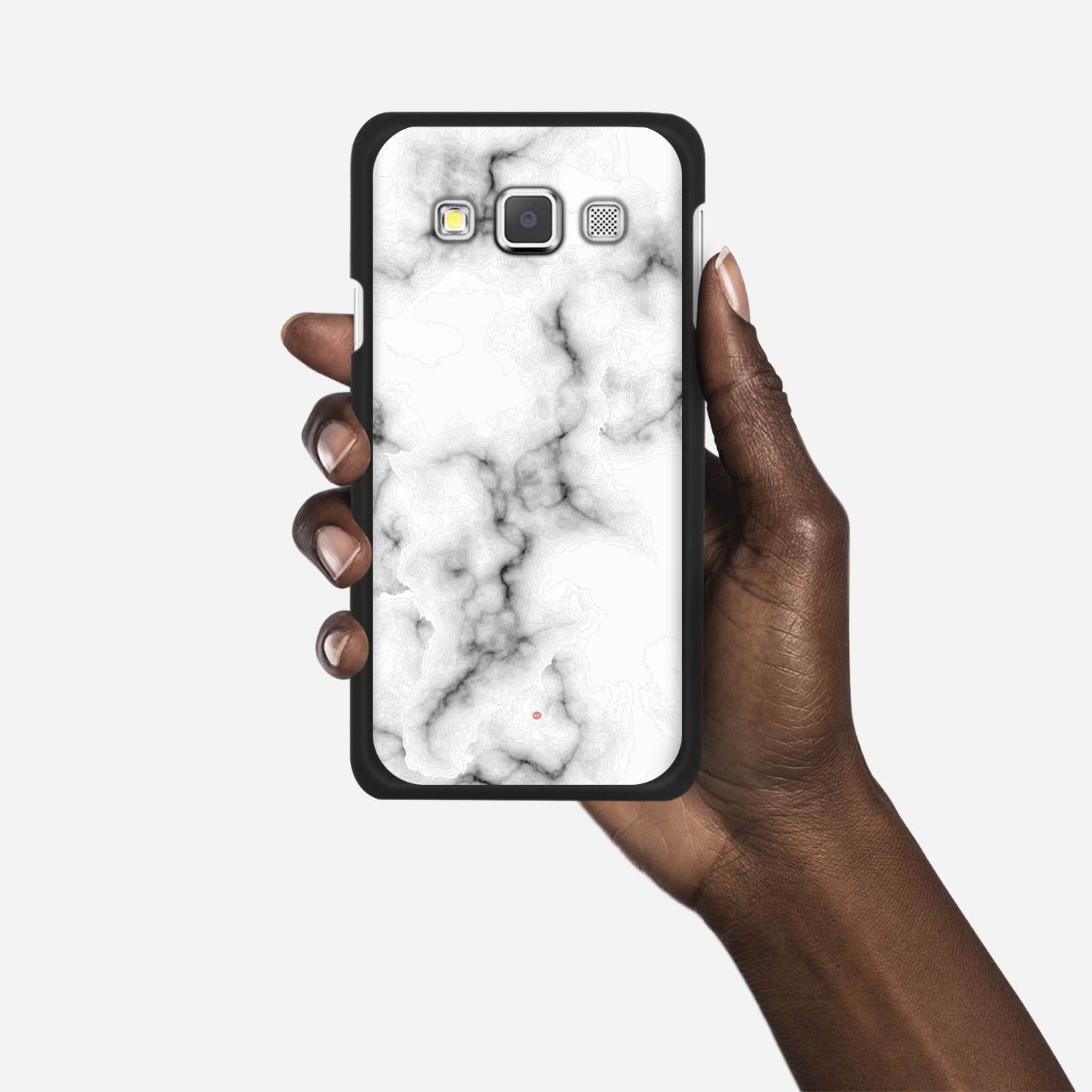 WHITE MARBLE Samsung Galaxy A3 (2015) case - thin fit matte black (D152)