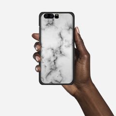 WHITE MARBLE Huawei P10 case - thin fit matte black (D152)