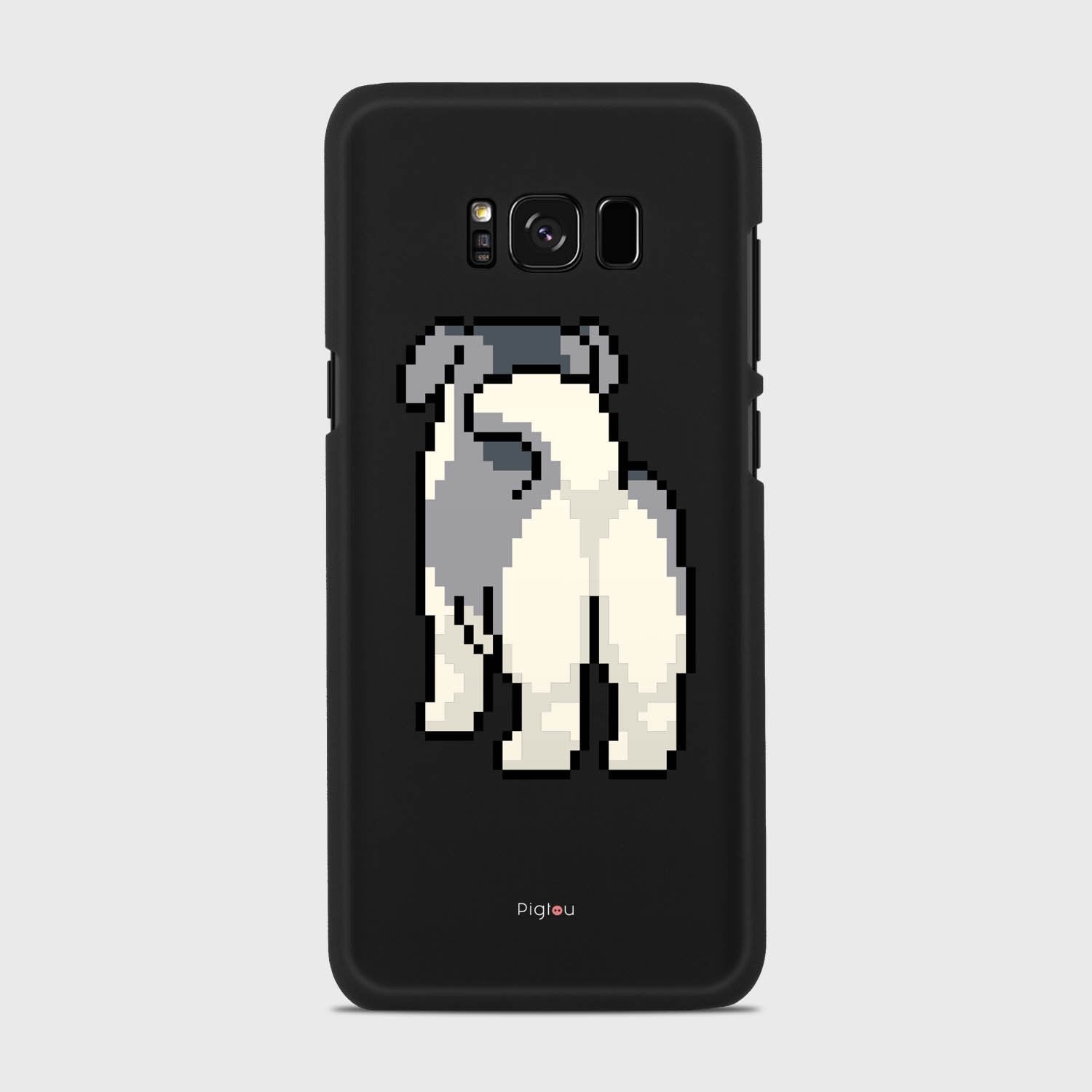 8 BIT DOG Samsung Galaxy S8 case - thin fit matte black (D153)