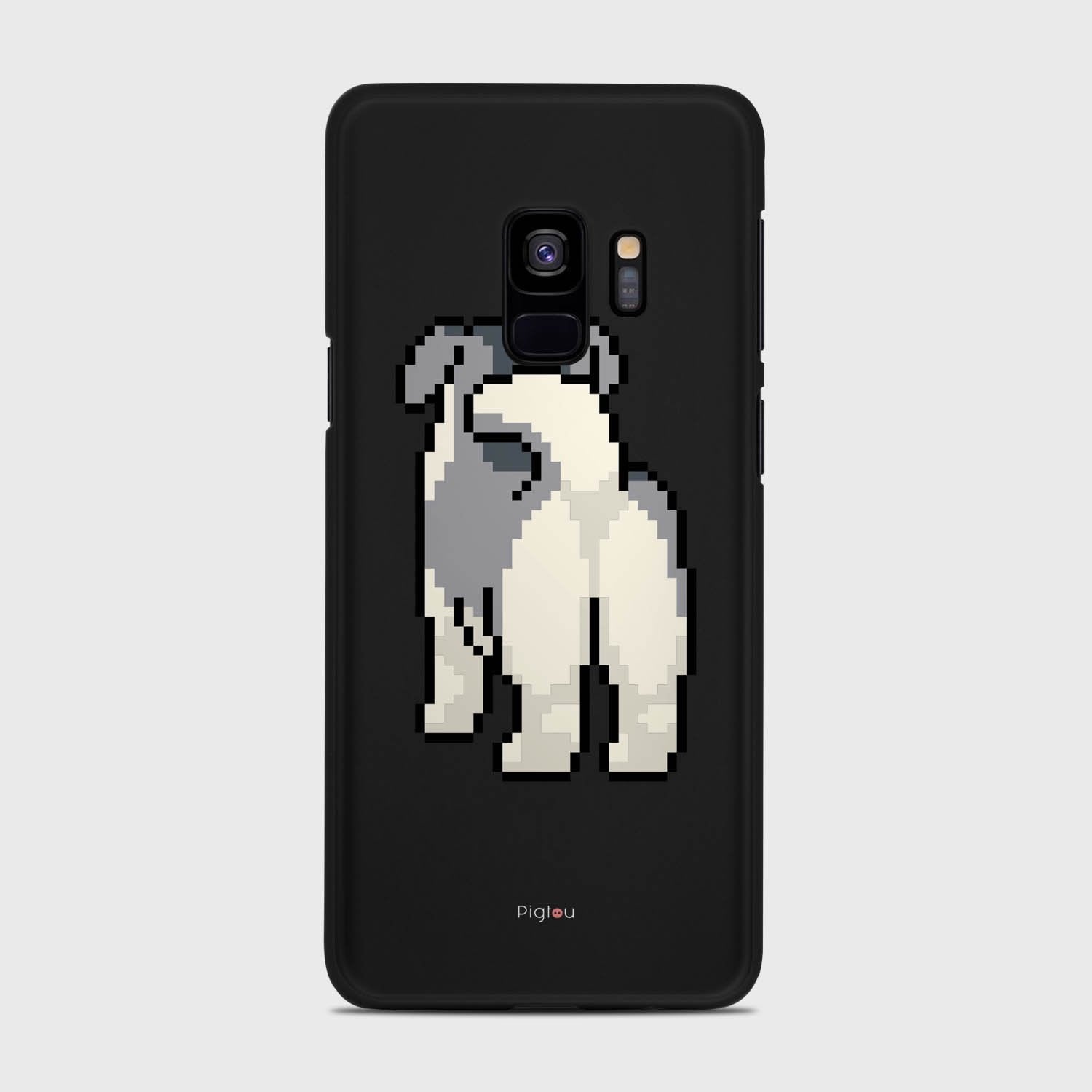 8 BIT DOG Samsung Galaxy S9 case - thin fit matte black (D153)