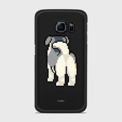 8 BIT DOG Samsung Galaxy S6 Edge case - thin fit matte black (D153)