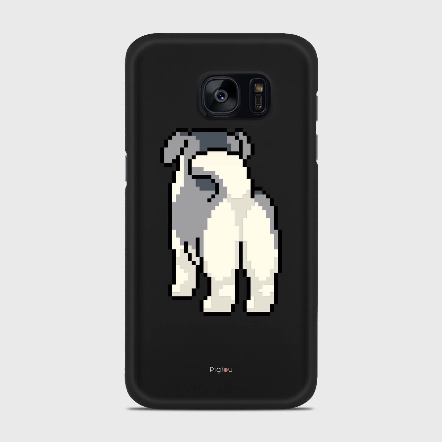 8 BIT DOG Samsung Galaxy S7 Edge case - thin fit matte black (D153)