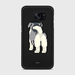 8 BIT DOG Samsung Galaxy S7 Edge case - thin fit matte black (D153)