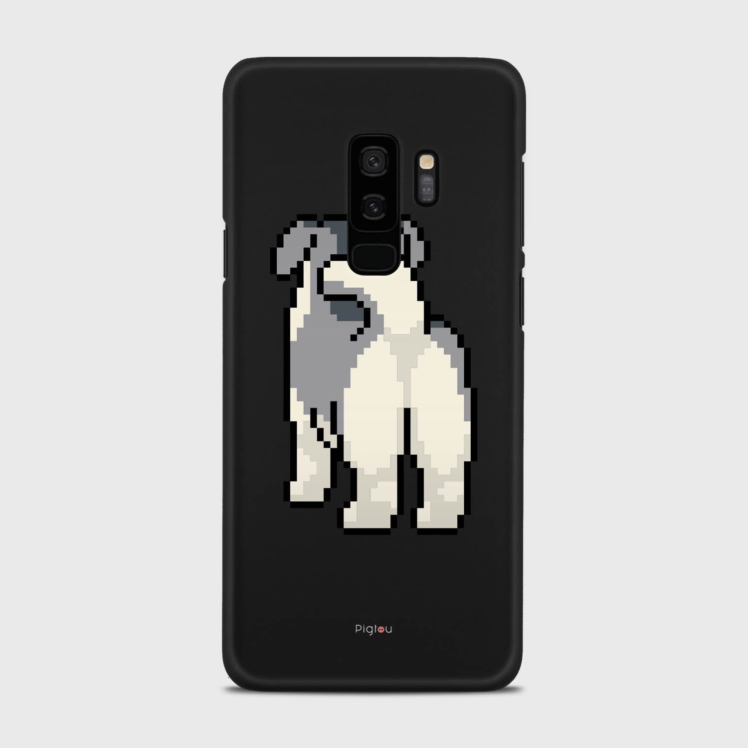 8 BIT DOG Samsung Galaxy S9 Plus case - thin fit matte black (D153)