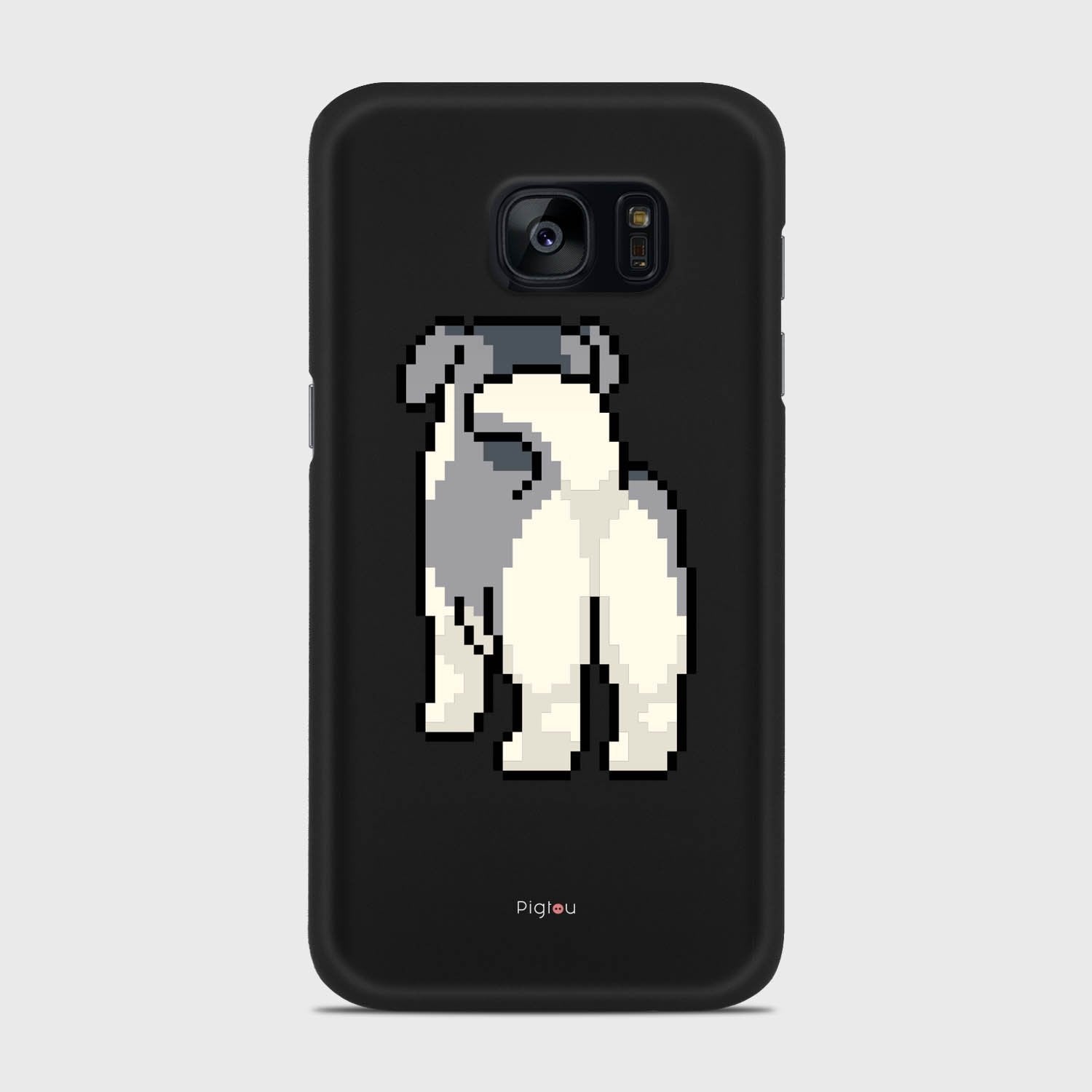 8 BIT DOG Samsung Galaxy S7 case - thin fit matte black (D153)