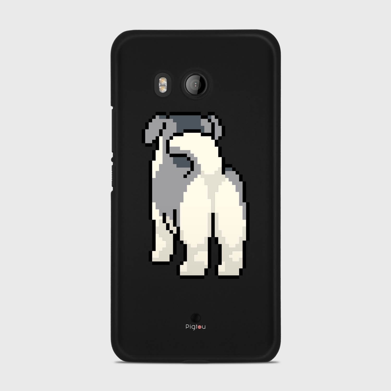 8 BIT DOG HTC U11 case - thin fit matte black (D153)