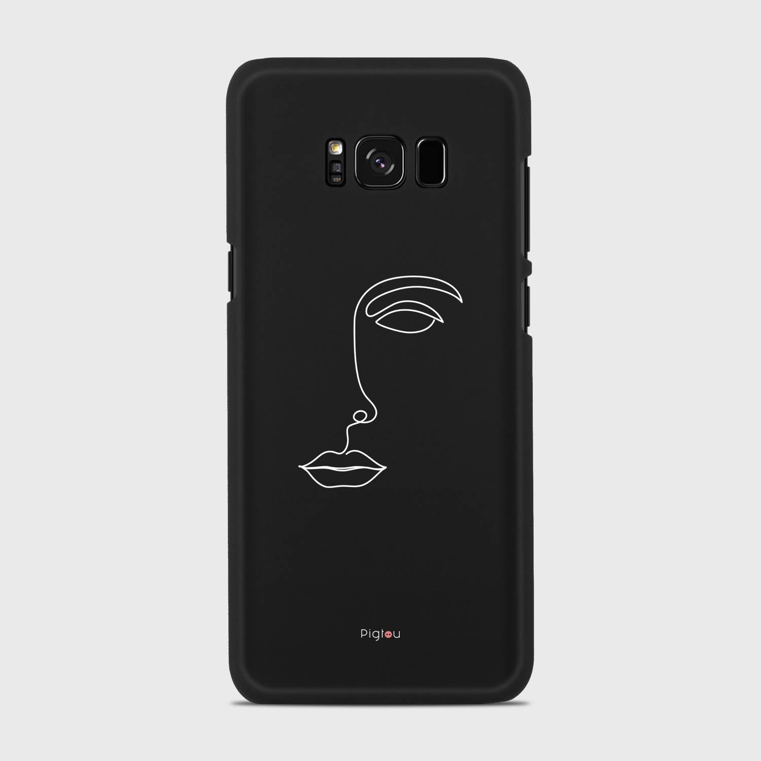 SILHOUETTE FACE Samsung Galaxy S8 case - thin fit matte black (D156)