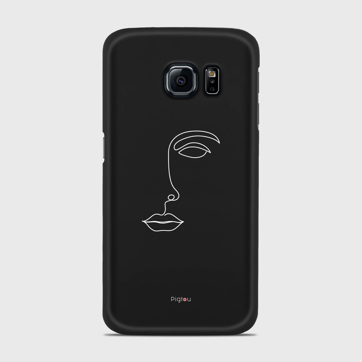 SILHOUETTE FACE Samsung Galaxy S6 Edge case - thin fit matte black (D156)