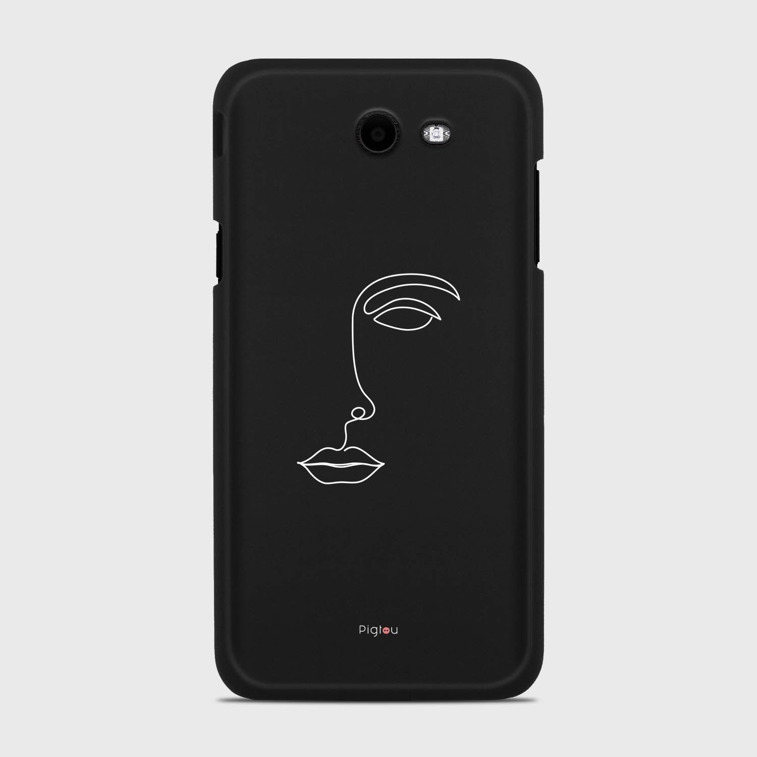 SILHOUETTE FACE Samsung Galaxy J7 (2017) Verizon case - thin fit matte black (D156)