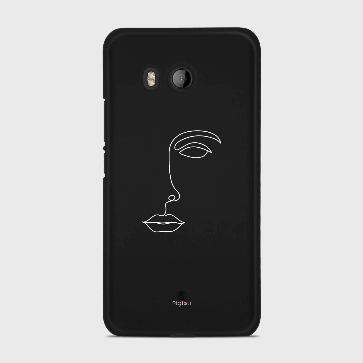 SILHOUETTE FACE HTC U11 case - thin fit matte black (D156)