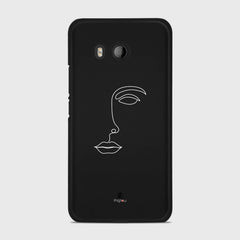SILHOUETTE FACE HTC U11 case - thin fit matte black (D156)