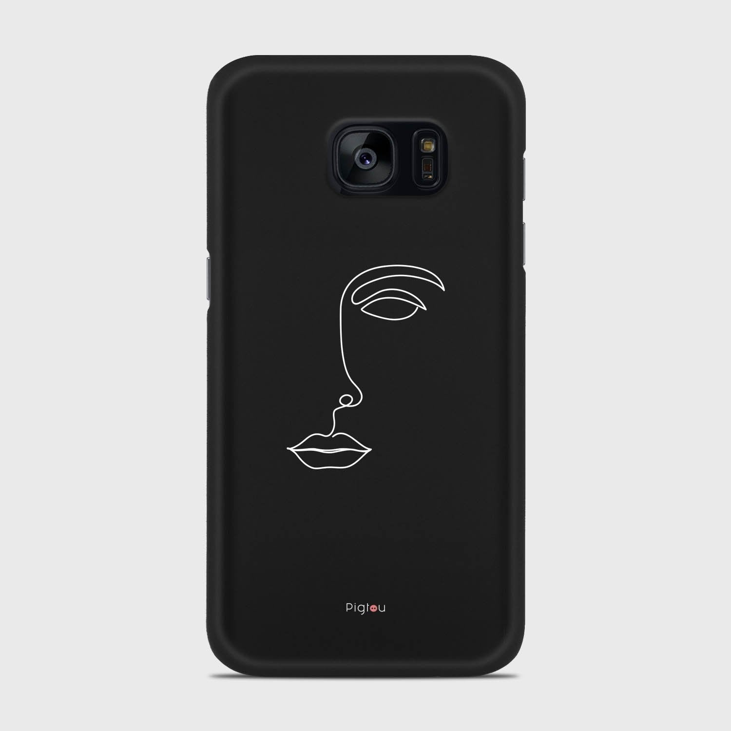 SILHOUETTE FACE Samsung Galaxy S7 case - thin fit matte black (D156)