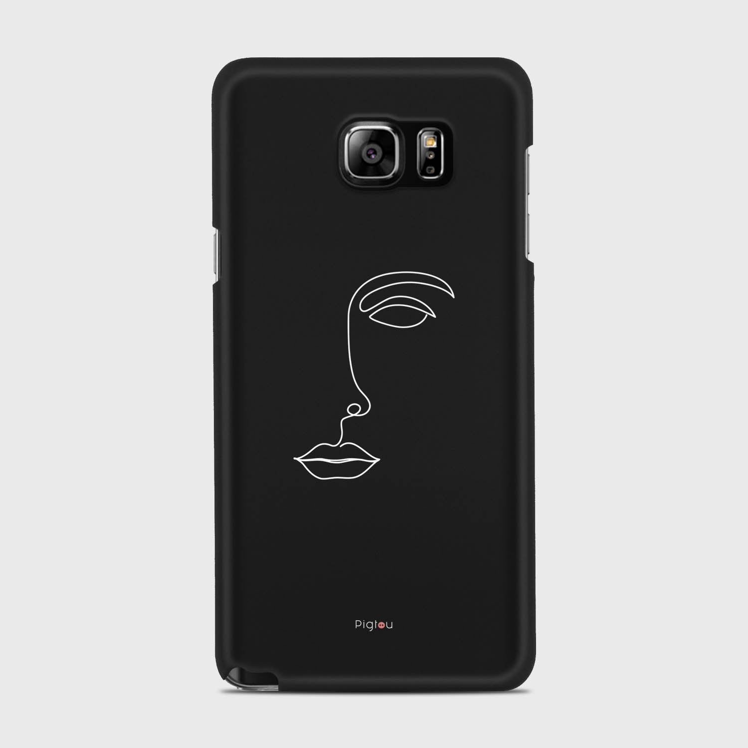 SILHOUETTE FACE Samsung Galaxy Note 5 case - thin fit matte black (D156)