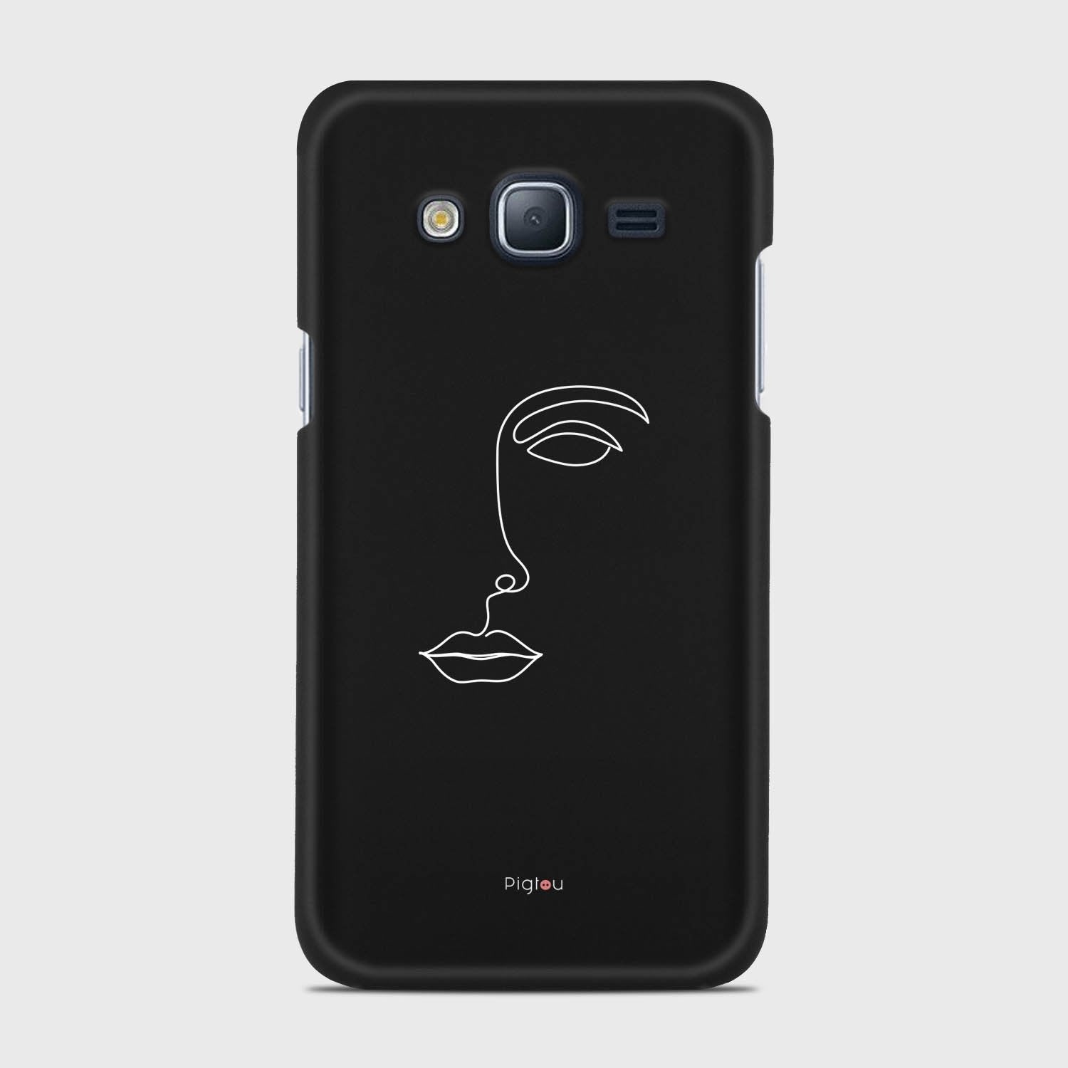 SILHOUETTE FACE Samsung Galaxy J3 (2016) case - thin fit matte black (D156)