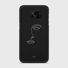 SILHOUETTE FACE Samsung Galaxy S7 Edge case - thin fit matte black (D156)