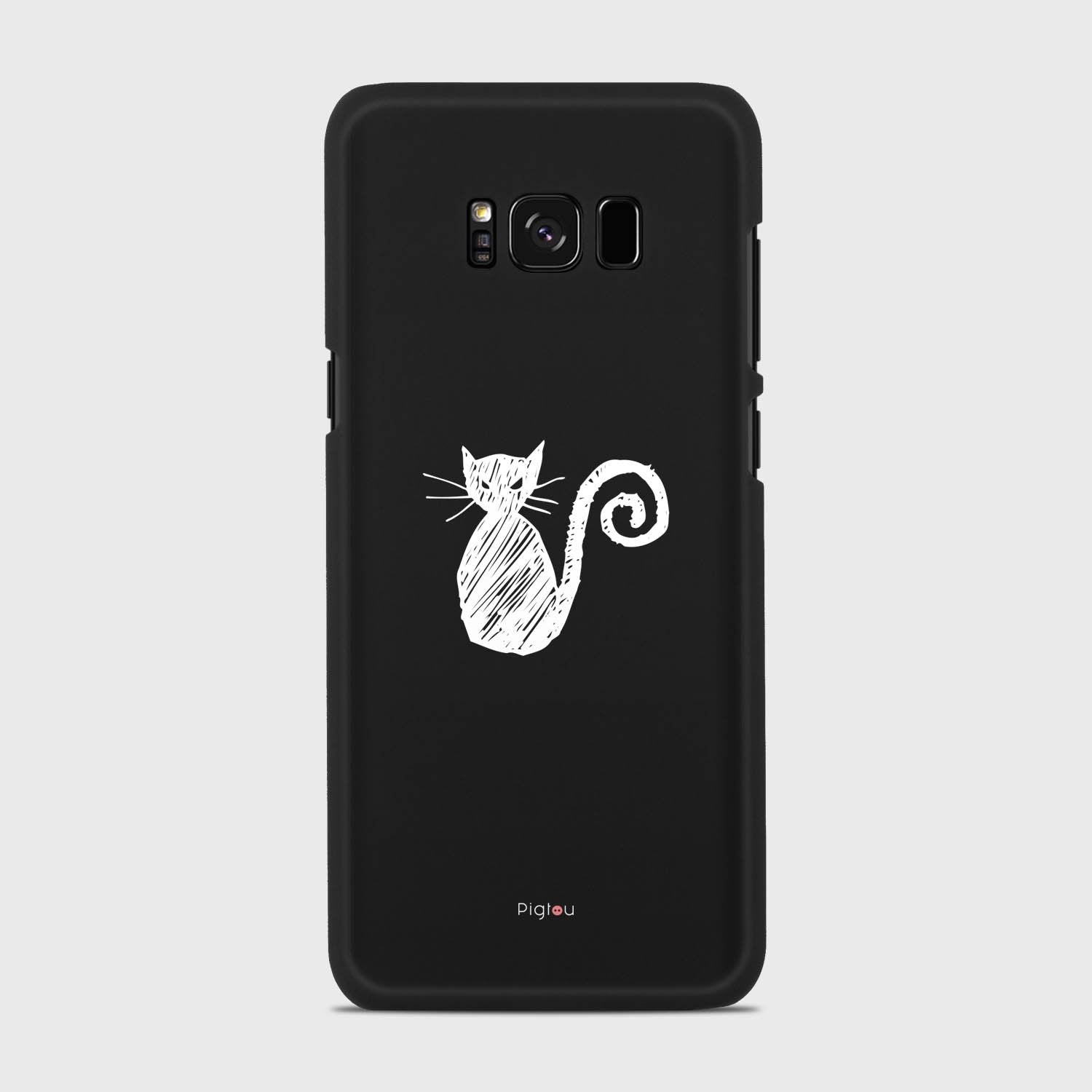SILHOUETTE CAT Samsung Galaxy S8 case - thin fit matte black (D159)