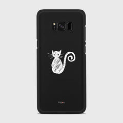 SILHOUETTE CAT Samsung Galaxy S8 case - thin fit matte black (D159)