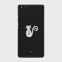 SILHOUETTE CAT Huawei P9 Lite case - thin fit matte black (D159)