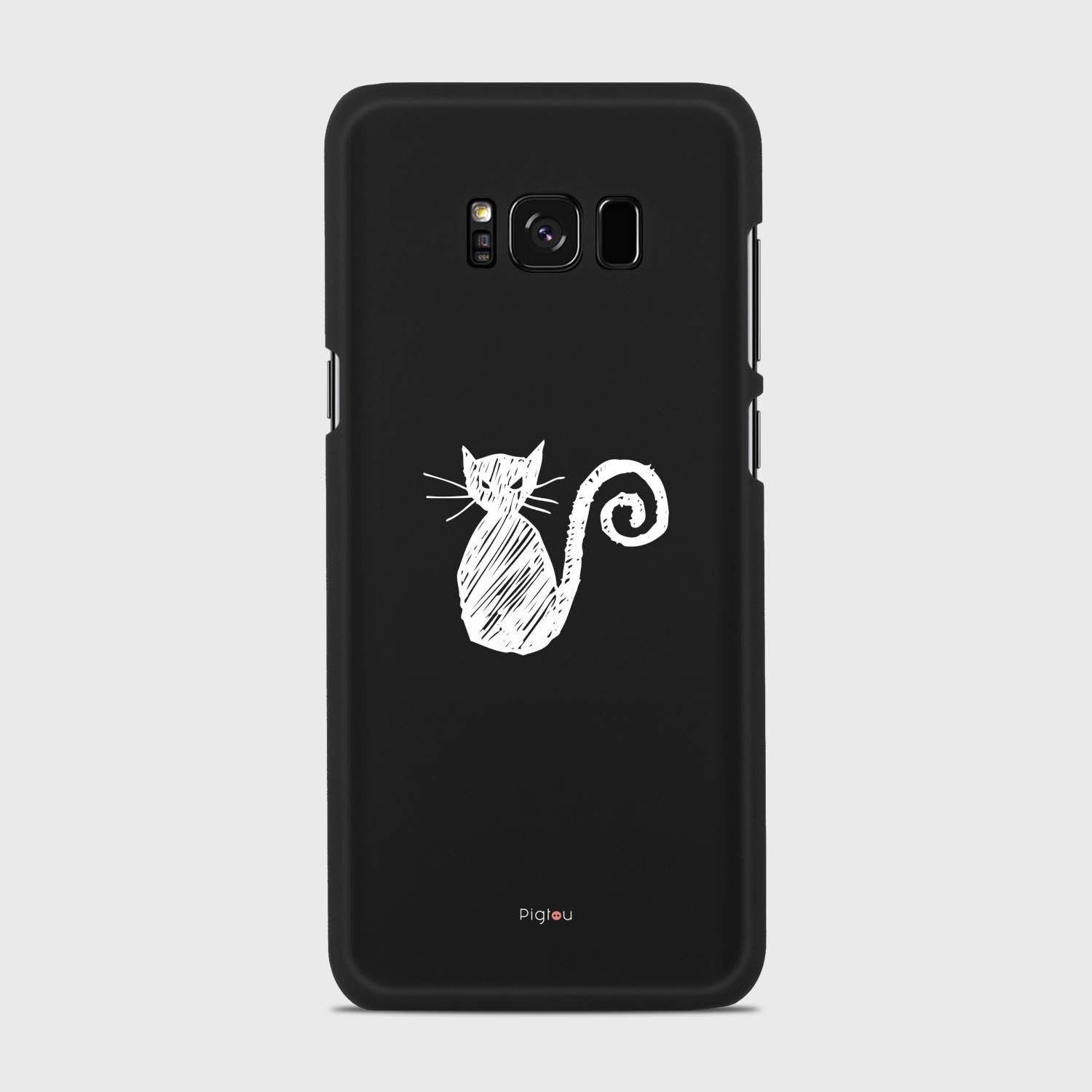 SILHOUETTE CAT Samsung Galaxy S8 Plus case - thin fit matte black (D159)