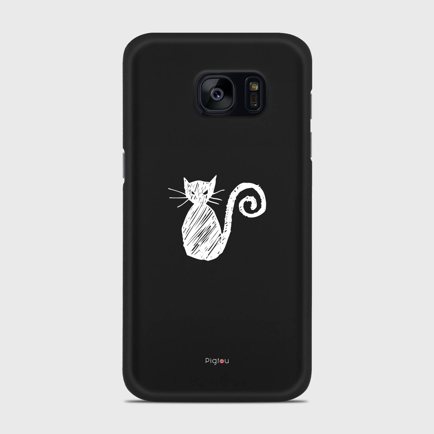 SILHOUETTE CAT Samsung Galaxy S7 case - thin fit matte black (D159)