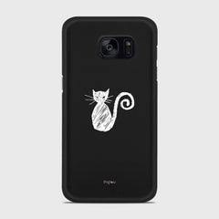 SILHOUETTE CAT Samsung Galaxy S7 case - thin fit matte black (D159)