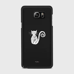 SILHOUETTE CAT Samsung Galaxy Note 5 case - thin fit matte black (D159)