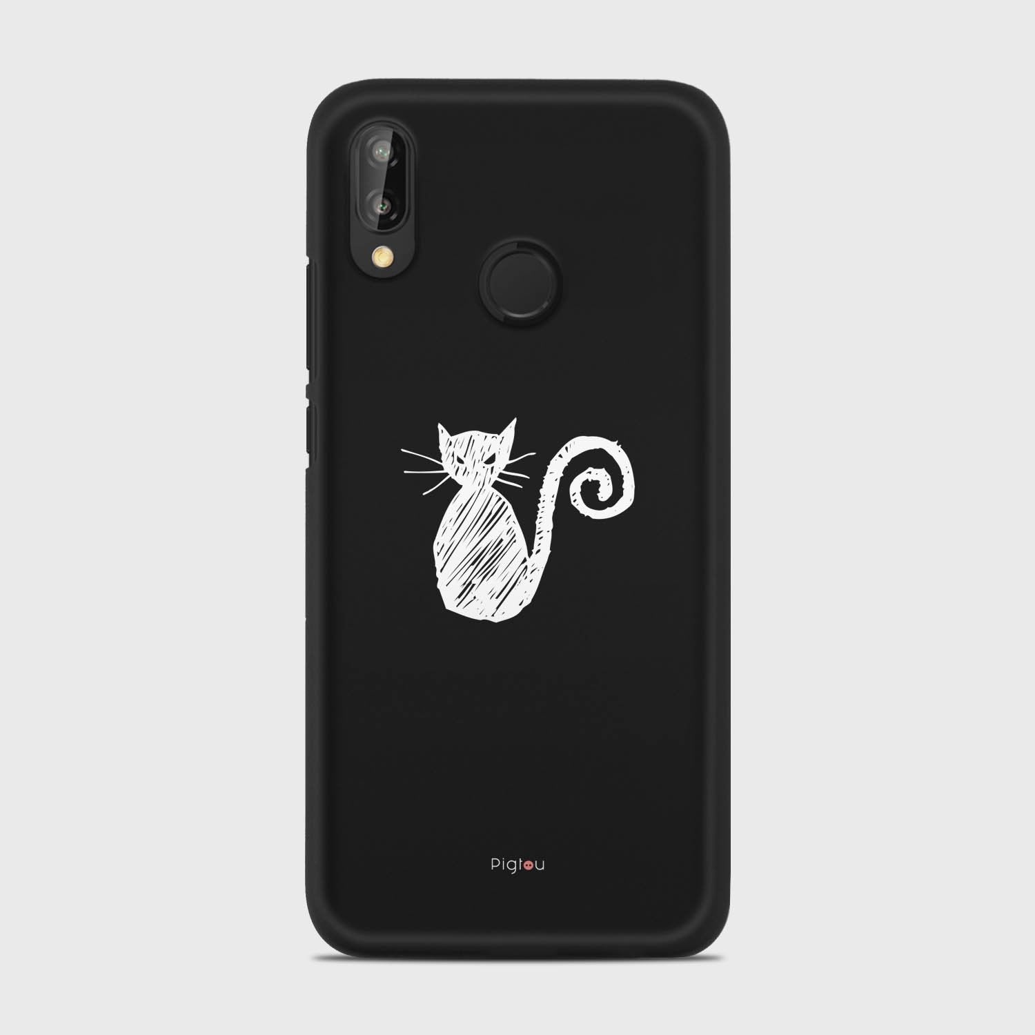 SILHOUETTE CAT Huawei P20 Lite case - thin fit matte black (D159)
