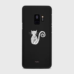 SILHOUETTE CAT Samsung Galaxy S9 case - thin fit matte black (D159)