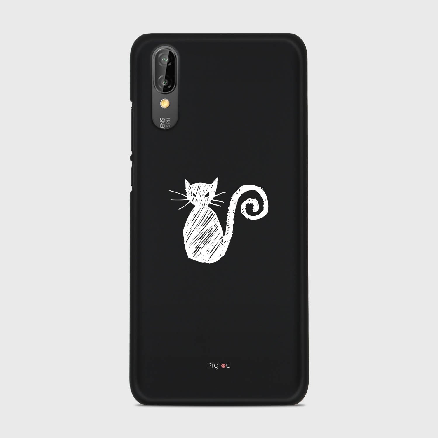 SILHOUETTE CAT Huawei P20 case - thin fit matte black (D159)