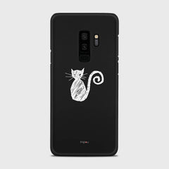 SILHOUETTE CAT Samsung Galaxy S9 Plus case - thin fit matte black (D159)