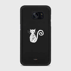 SILHOUETTE CAT Samsung Galaxy S7 Edge case - thin fit matte black (D159)