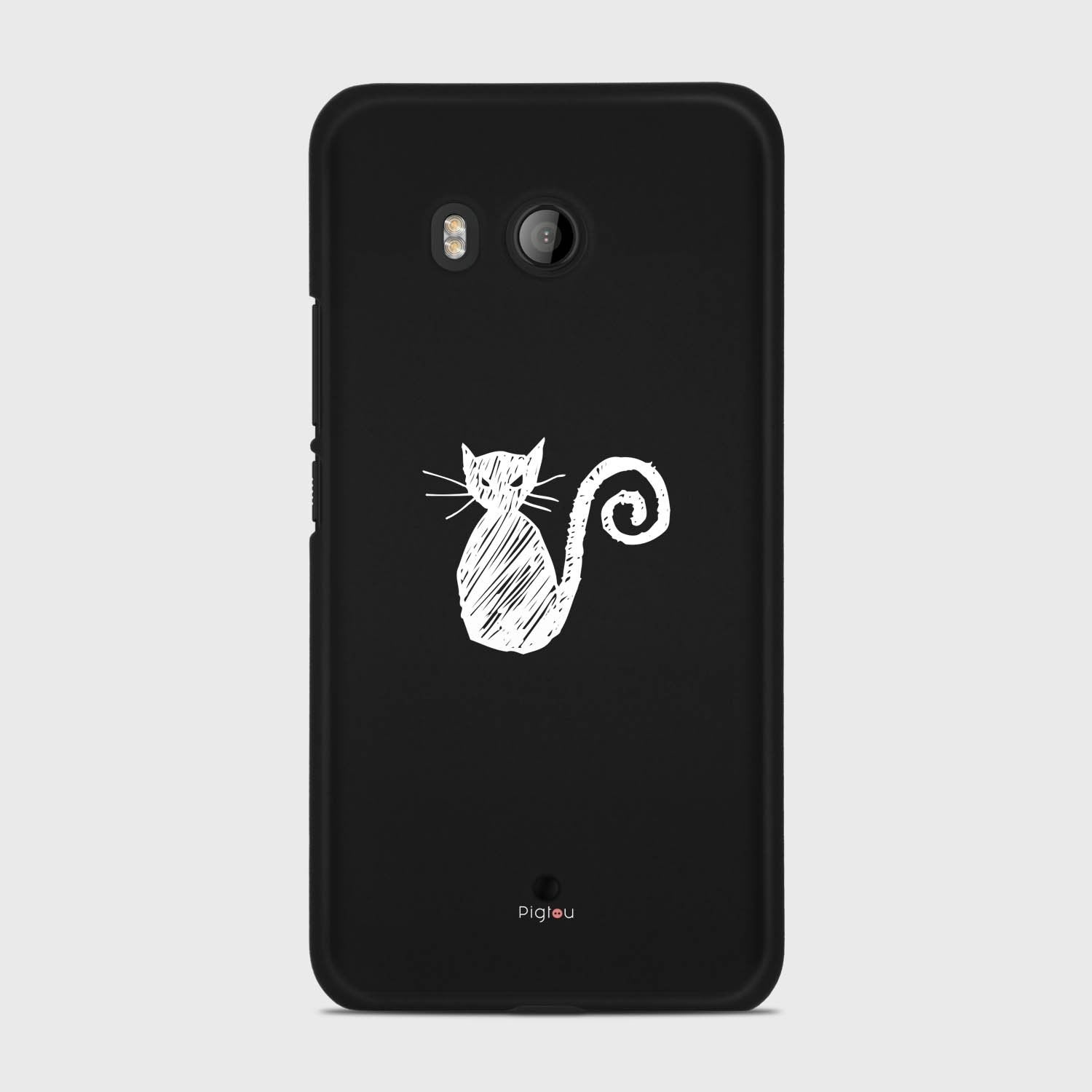 SILHOUETTE CAT HTC U11 case - thin fit matte black (D159)