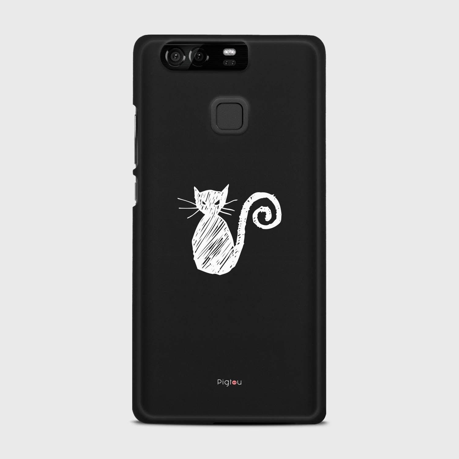 SILHOUETTE CAT Huawei P9 case - thin fit matte black (D159)