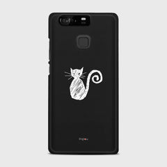SILHOUETTE CAT Huawei P9 case - thin fit matte black (D159)