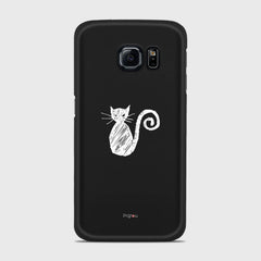 SILHOUETTE CAT Samsung Galaxy S6 Edge case - thin fit matte black (D159)
