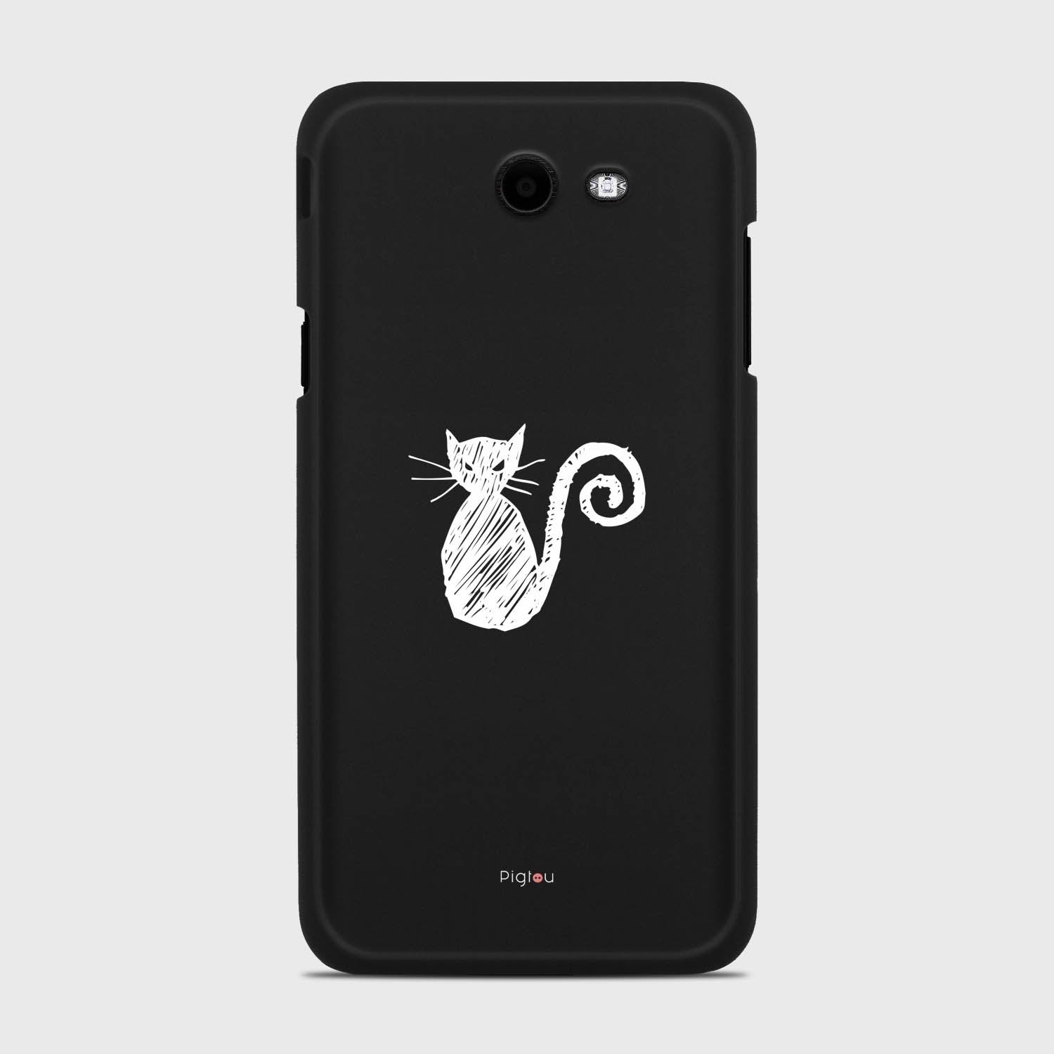 SILHOUETTE CAT Samsung Galaxy J7 (2017) Verizon case - thin fit matte black (D159)