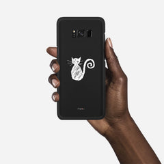 SILHOUETTE CAT Samsung Galaxy S8 case - thin fit matte black (D159)