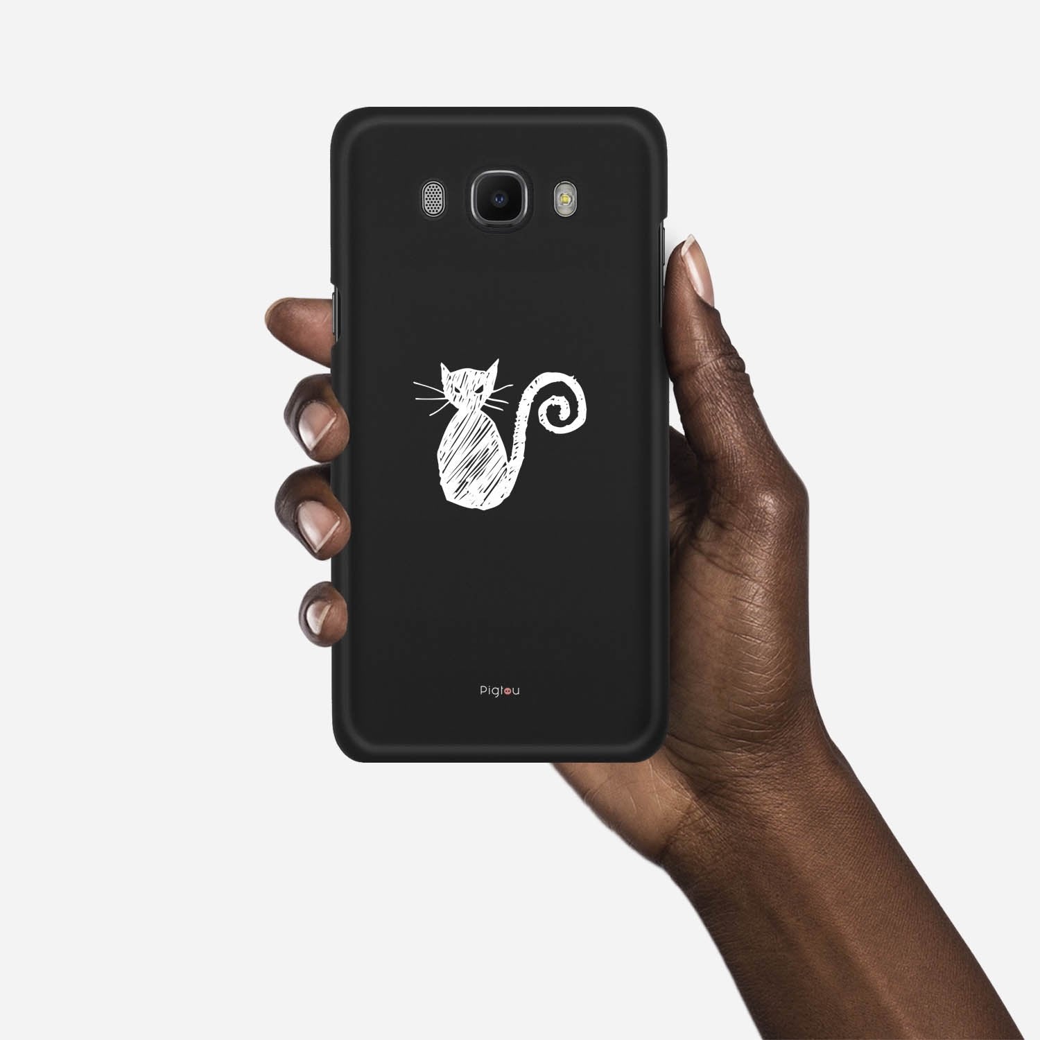 SILHOUETTE CAT Samsung Galaxy J7 (2016) case - thin fit matte black (D159)