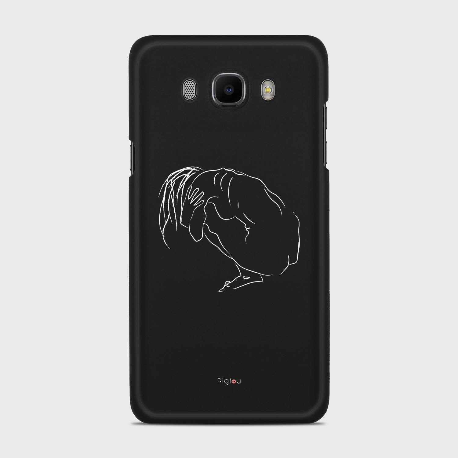 SILHOUETTE LONELINESS Samsung Galaxy J7 (2016) case - thin fit matte black (D162)