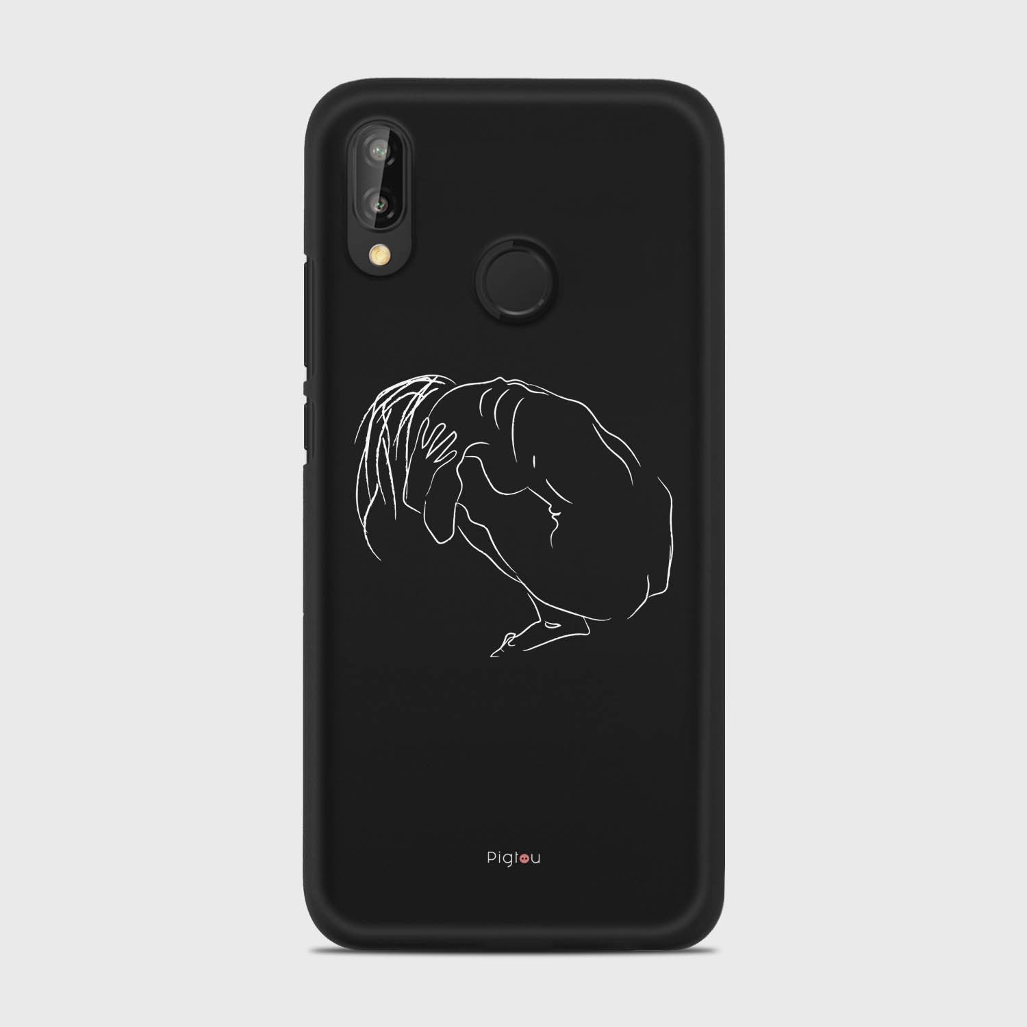 SILHOUETTE LONELINESS Huawei P20 Lite case - thin fit matte black (D162)