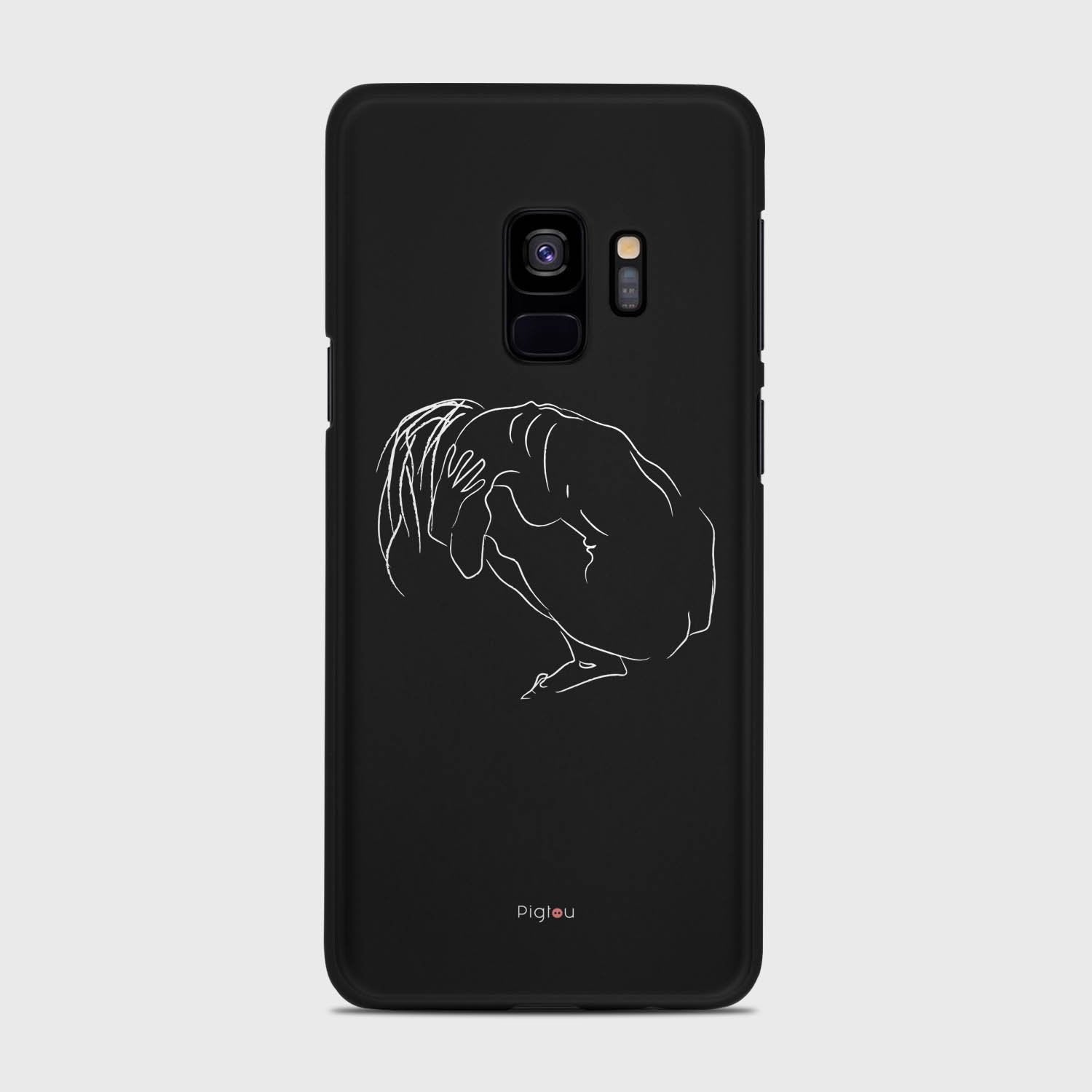 SILHOUETTE LONELINESS Samsung Galaxy S9 case - thin fit matte black (D162)