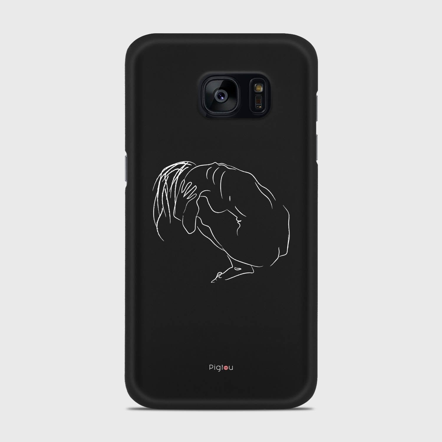SILHOUETTE LONELINESS Samsung Galaxy S7 case - thin fit matte black (D162)